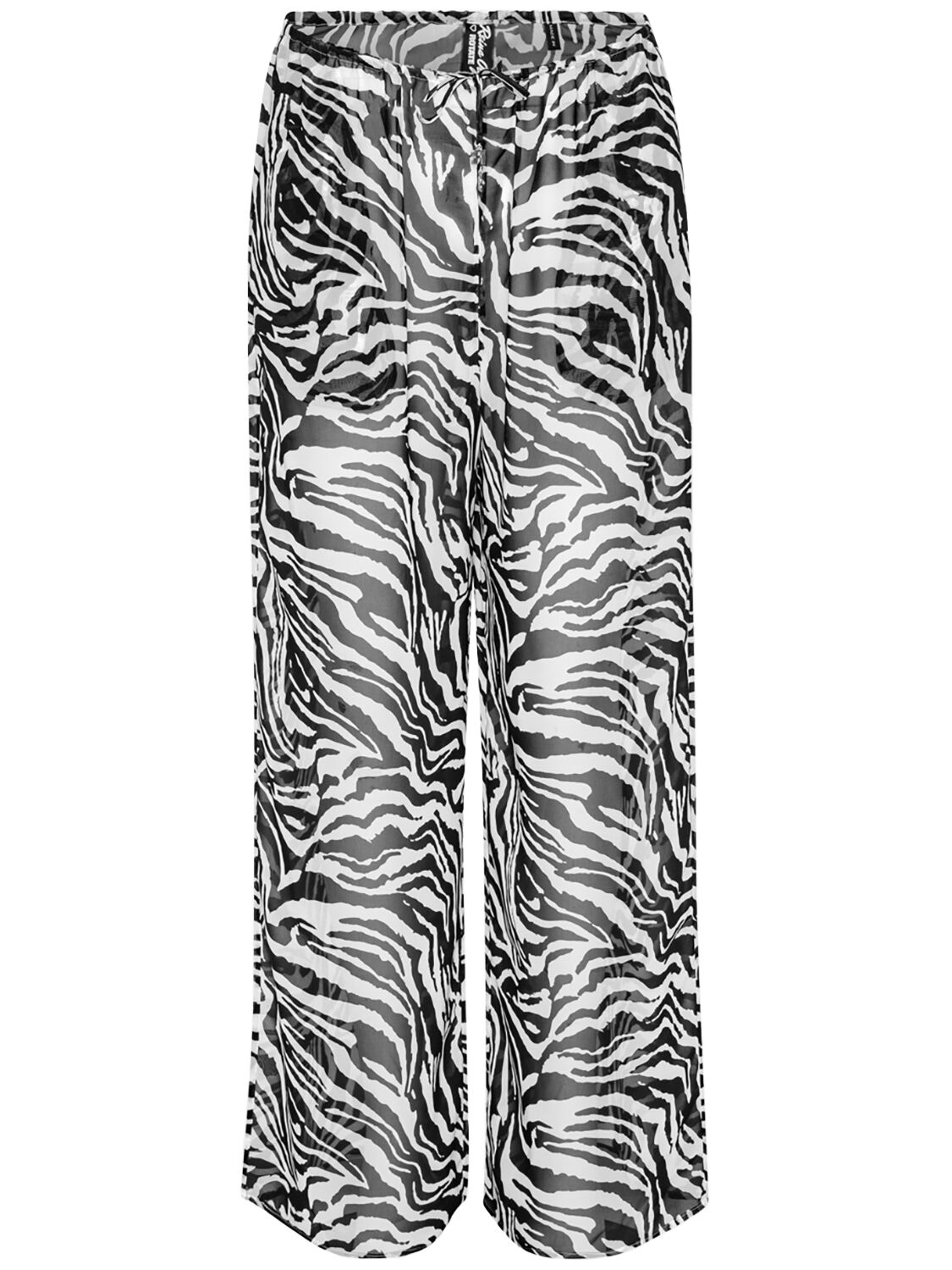 Rotate Birger Christensen Reina Olga Powa Printed Straight Pants In Black/white