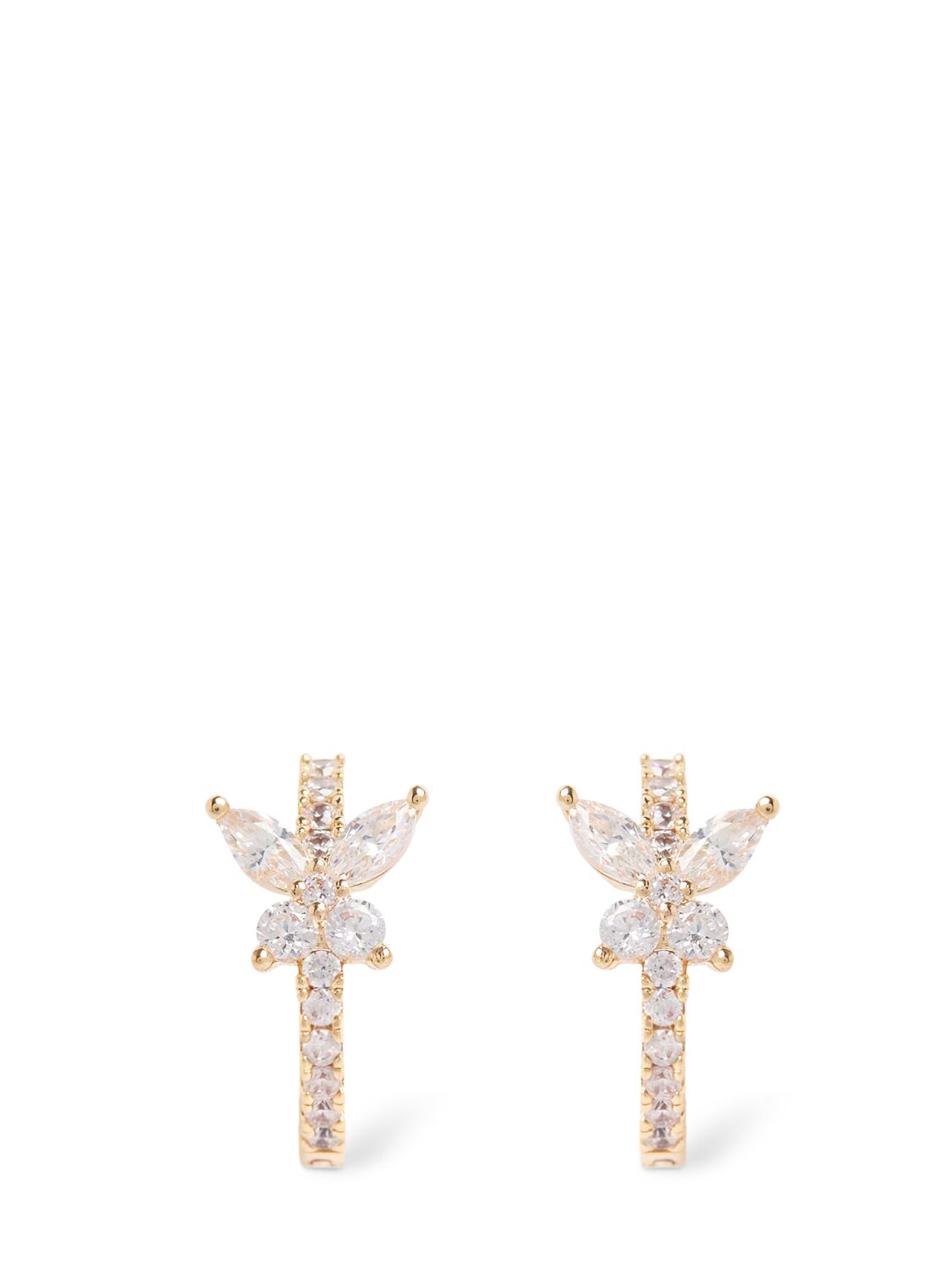 Apm Monaco Lumiere Butterfly Hoop Crystal Earrings In Gold,crystal