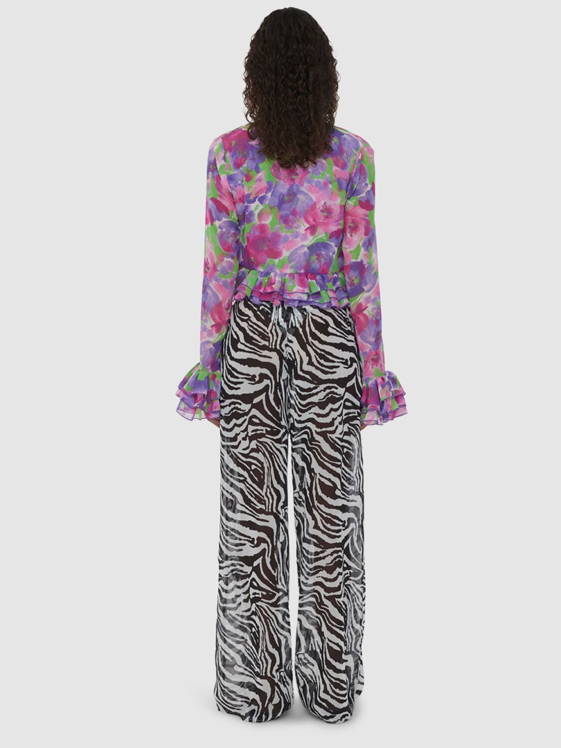 Rotate Birger Christensen Reina Olga Candia Printed Top In Multicolor