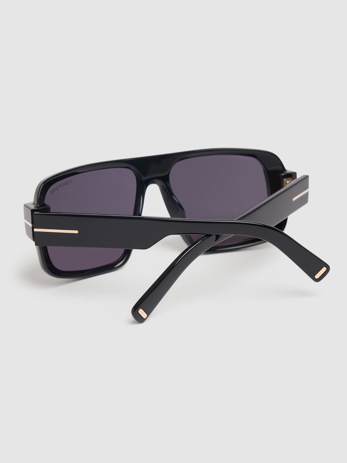 Shop Tom Ford Turner Acetate Sunglasses In Black/smoke