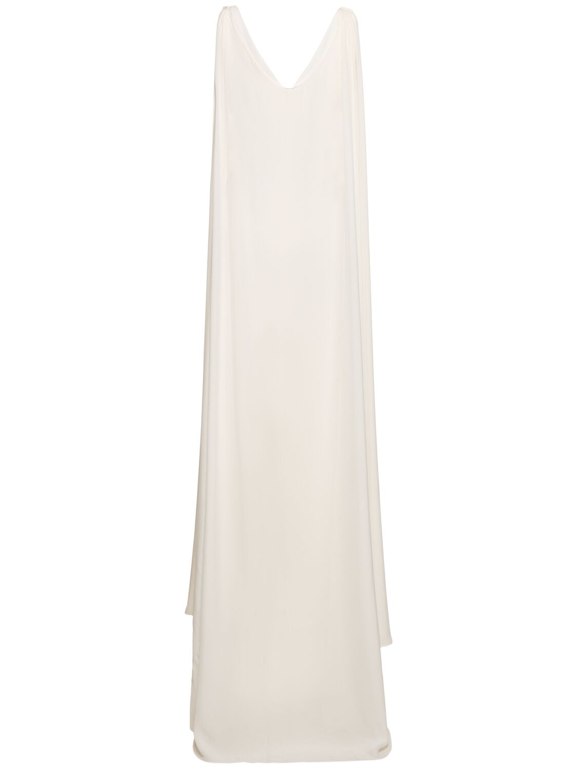 Shop Roland Mouret Light Cady Gown W/ Cape In White