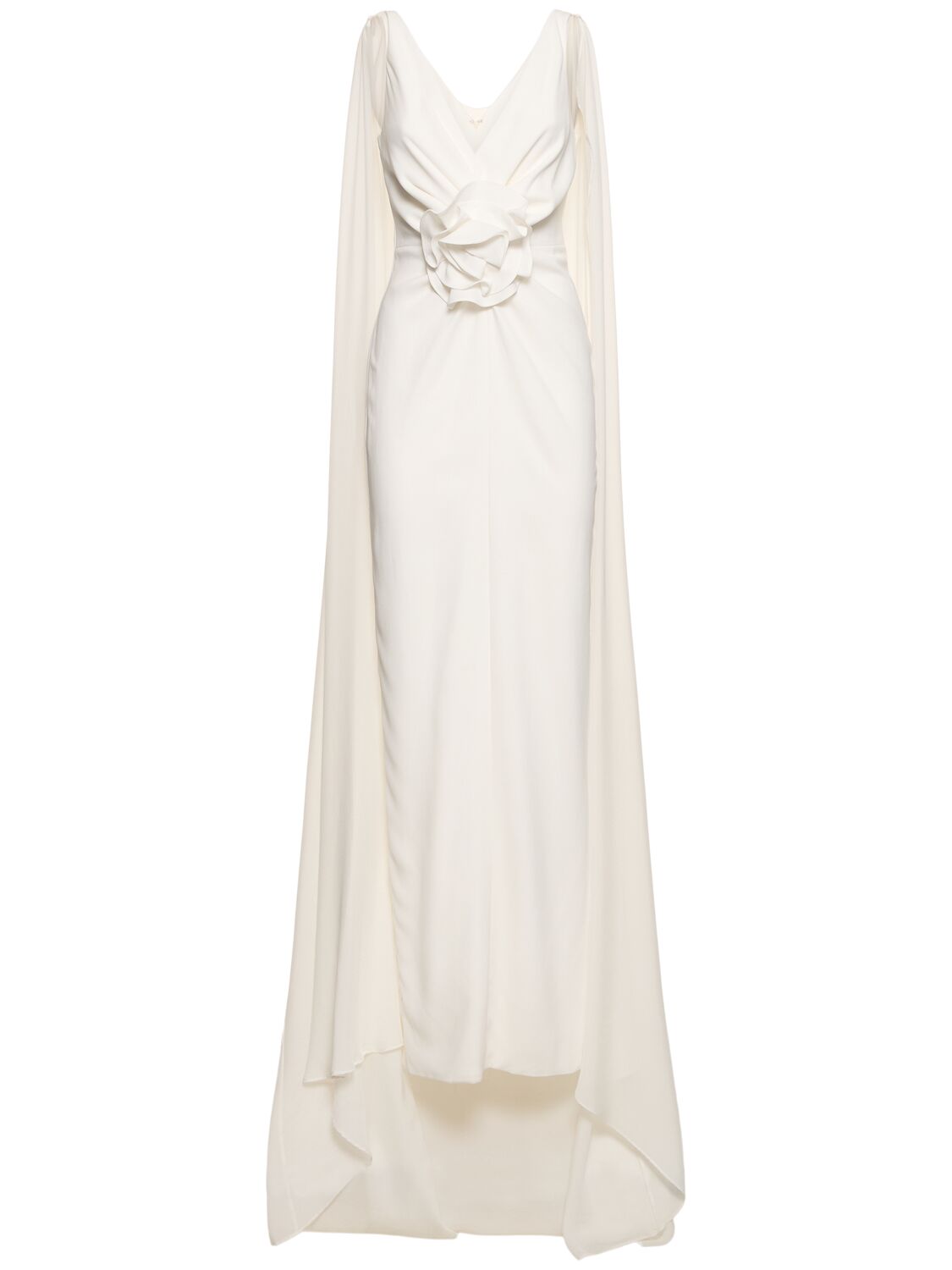 Roland Mouret Light Cady Gown W/ Cape In White