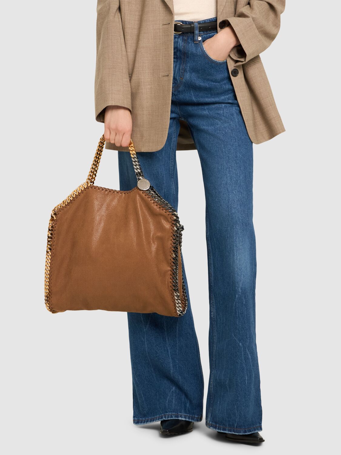 Shop Stella Mccartney 3chain Eco Shaggy Deer Bag In Pecan