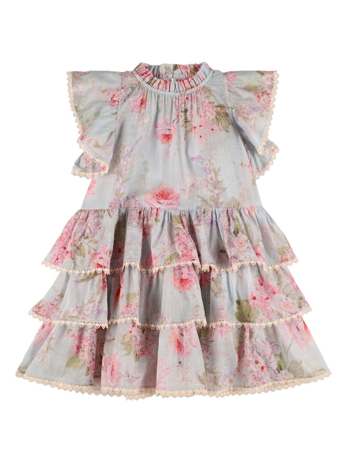 Zimmermann Kids' Printed Cotton Muslin Dress In Multicolor