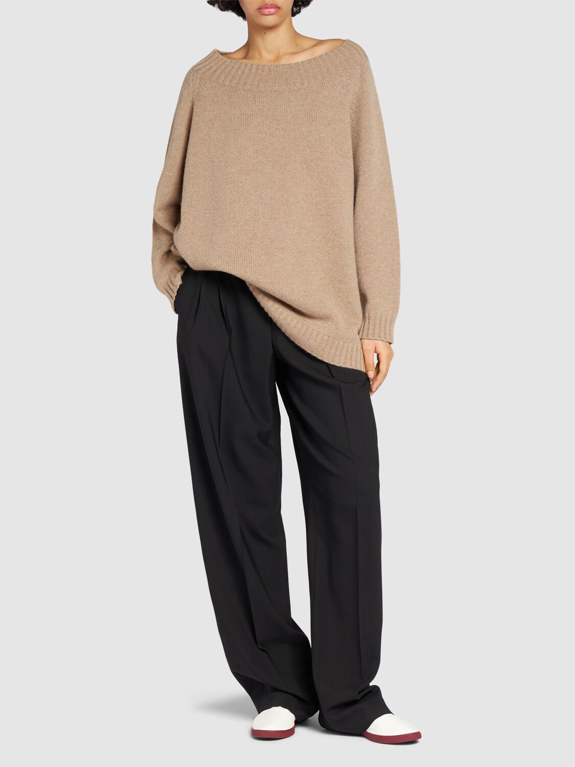 Shop Max Mara Radames Wool Knit Sweater In Brown