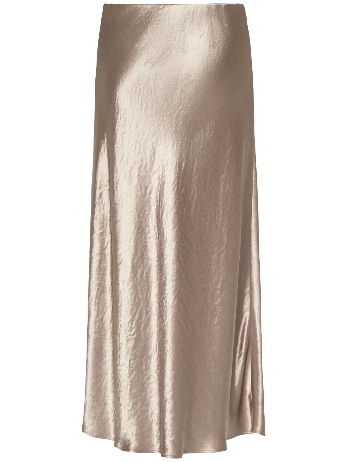 Shop Max Mara Alessio Satin Midi Skirt In Brown