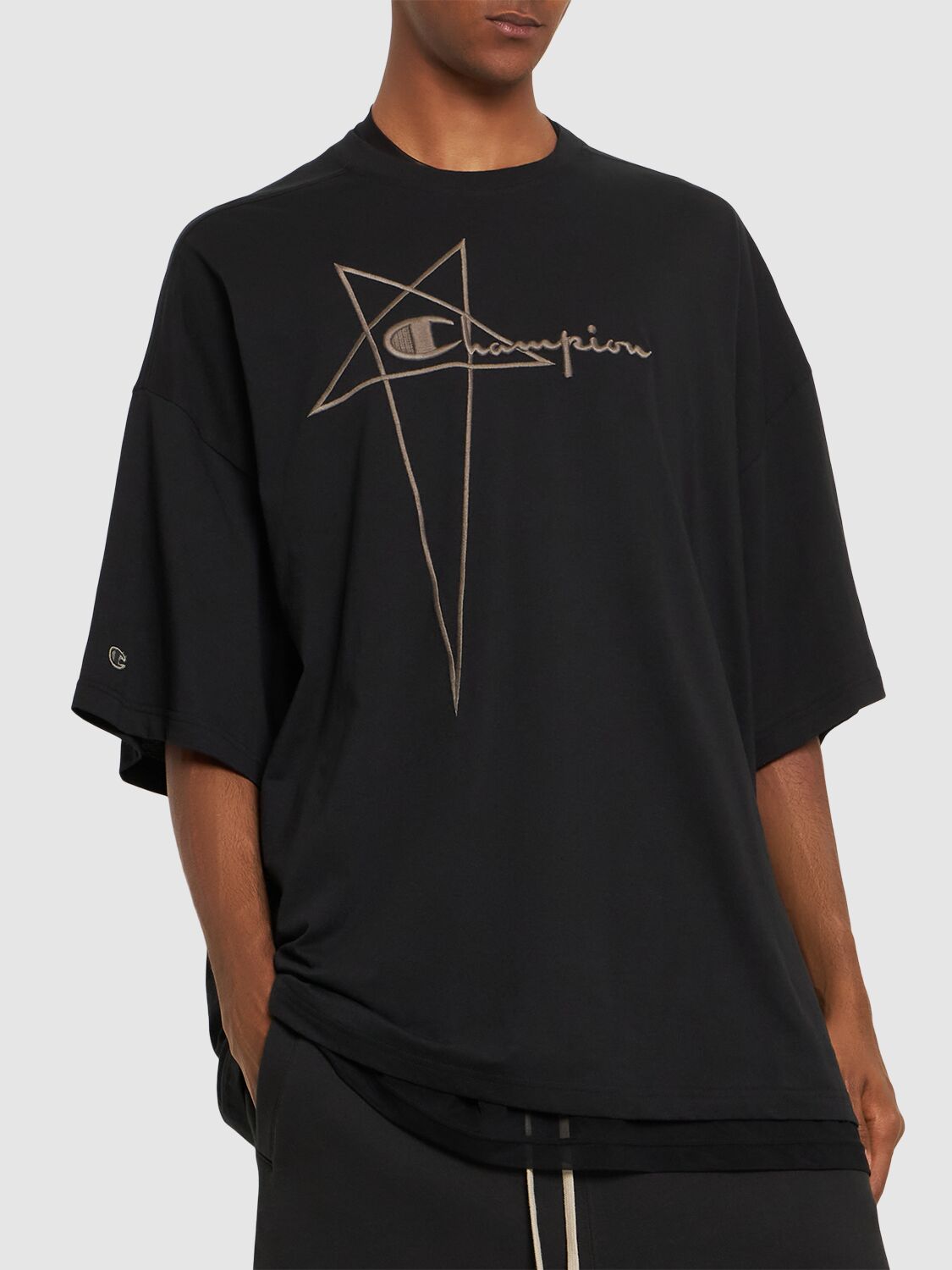 Shop Rick Owens Tommy T Logo Jersey T-shirt In Black