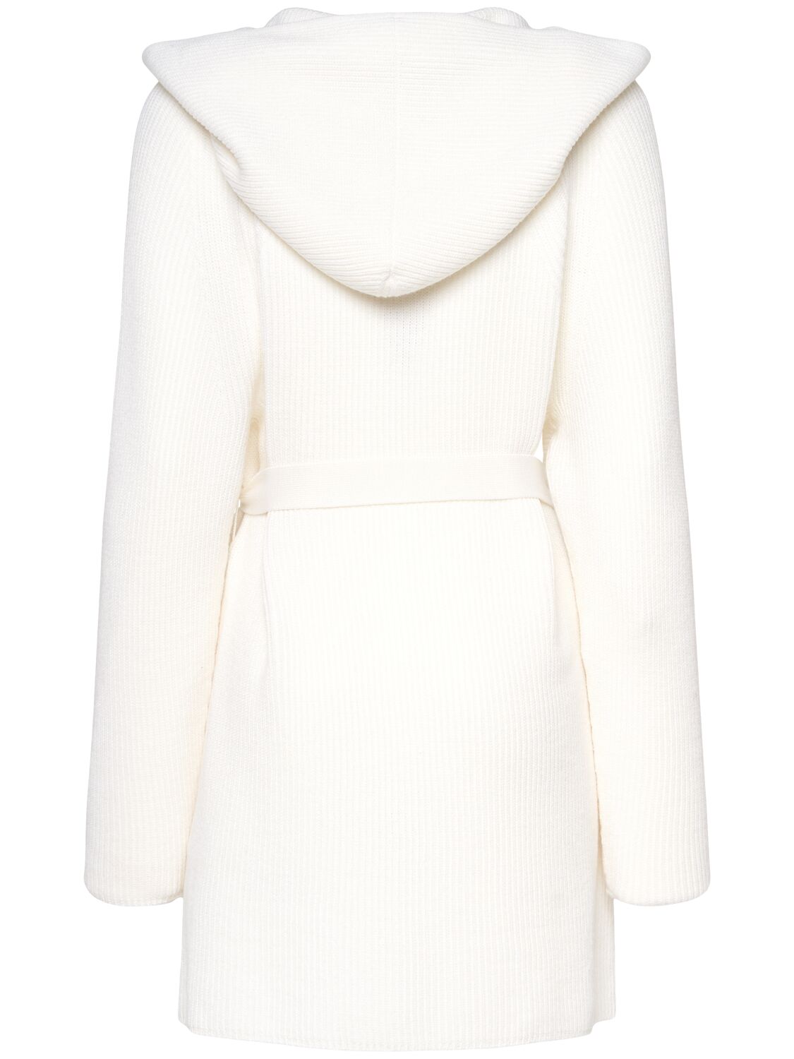 Shop Max Mara Finezza Belted Wool Knit Short Coat In White