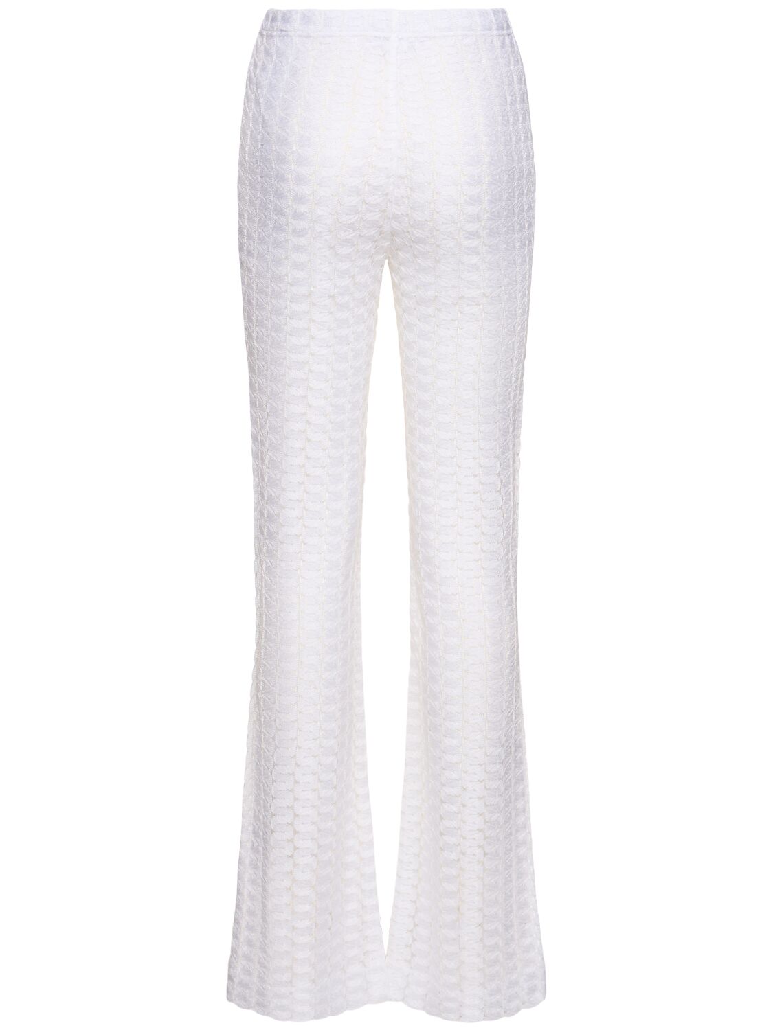 Shop Missoni Solid Lace Flared Pants In White