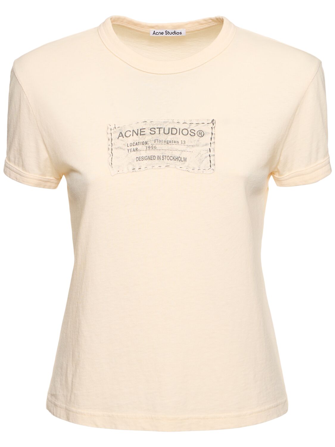 Shop Acne Studios Cotton Jersey Logo T-shirt In Light Peach