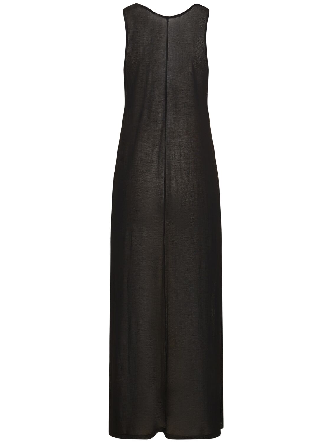 Shop Auralee Hard Twist Cotton Gauze Long Dress In Black