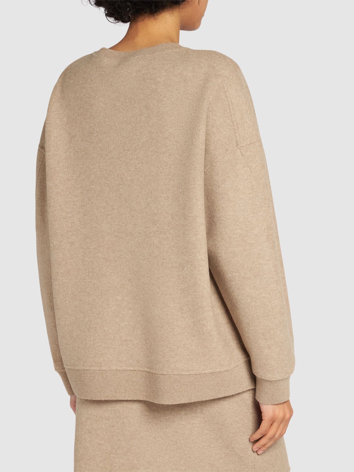 Shop Max Mara Elvira Wool Blend Jersey Sweatshirt In Brown