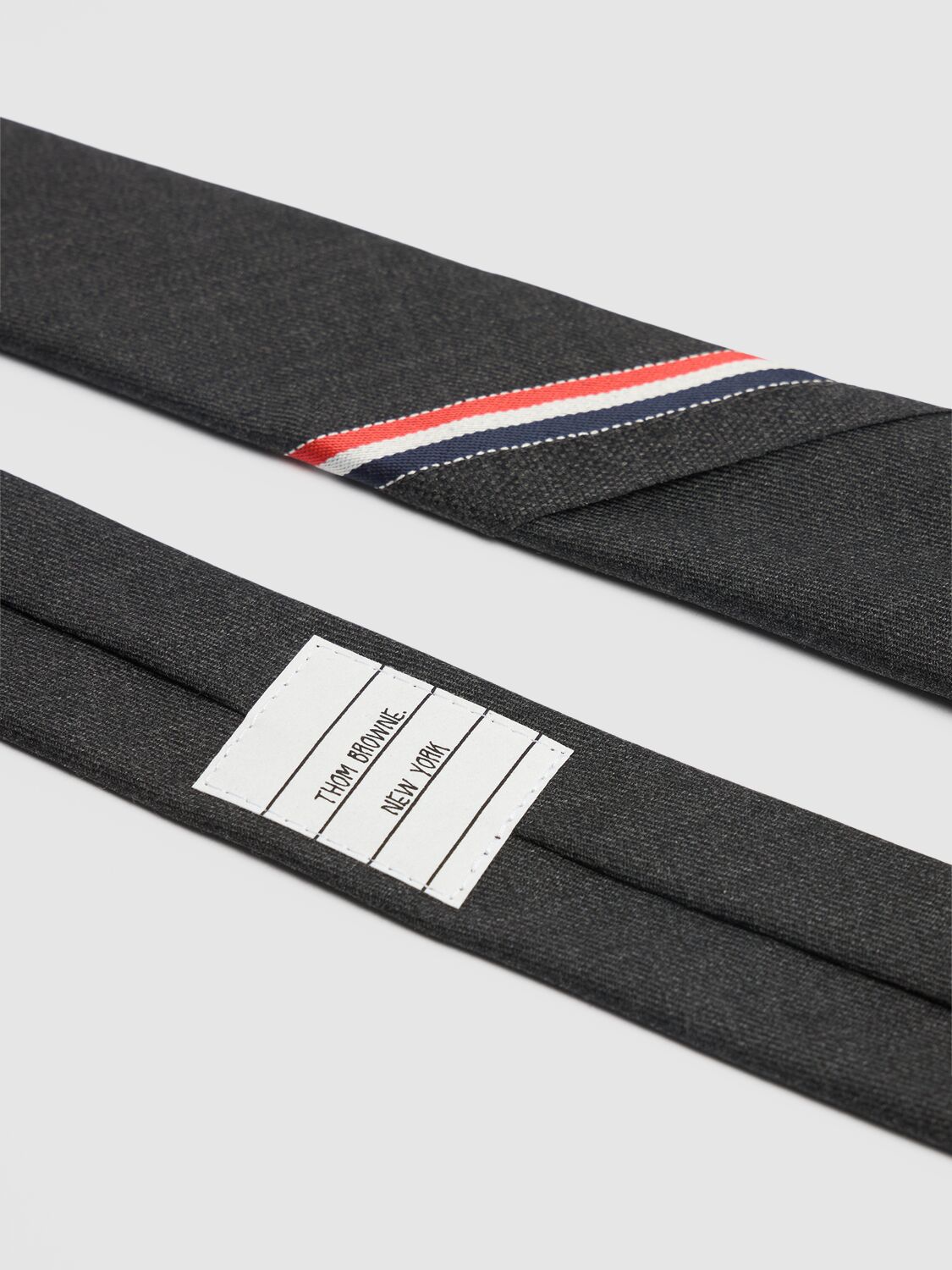 Shop Thom Browne Classic Wool Tie In Dark Grey