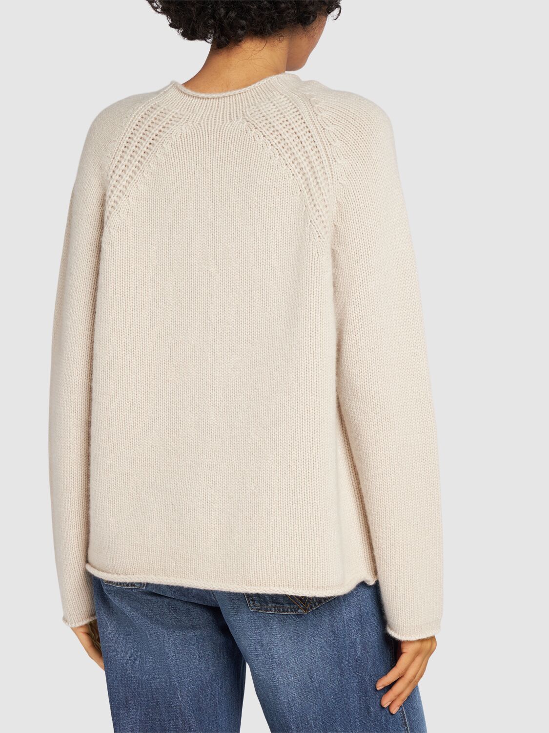 Shop Max Mara Pico Cashmere Knit Sweater In Beige