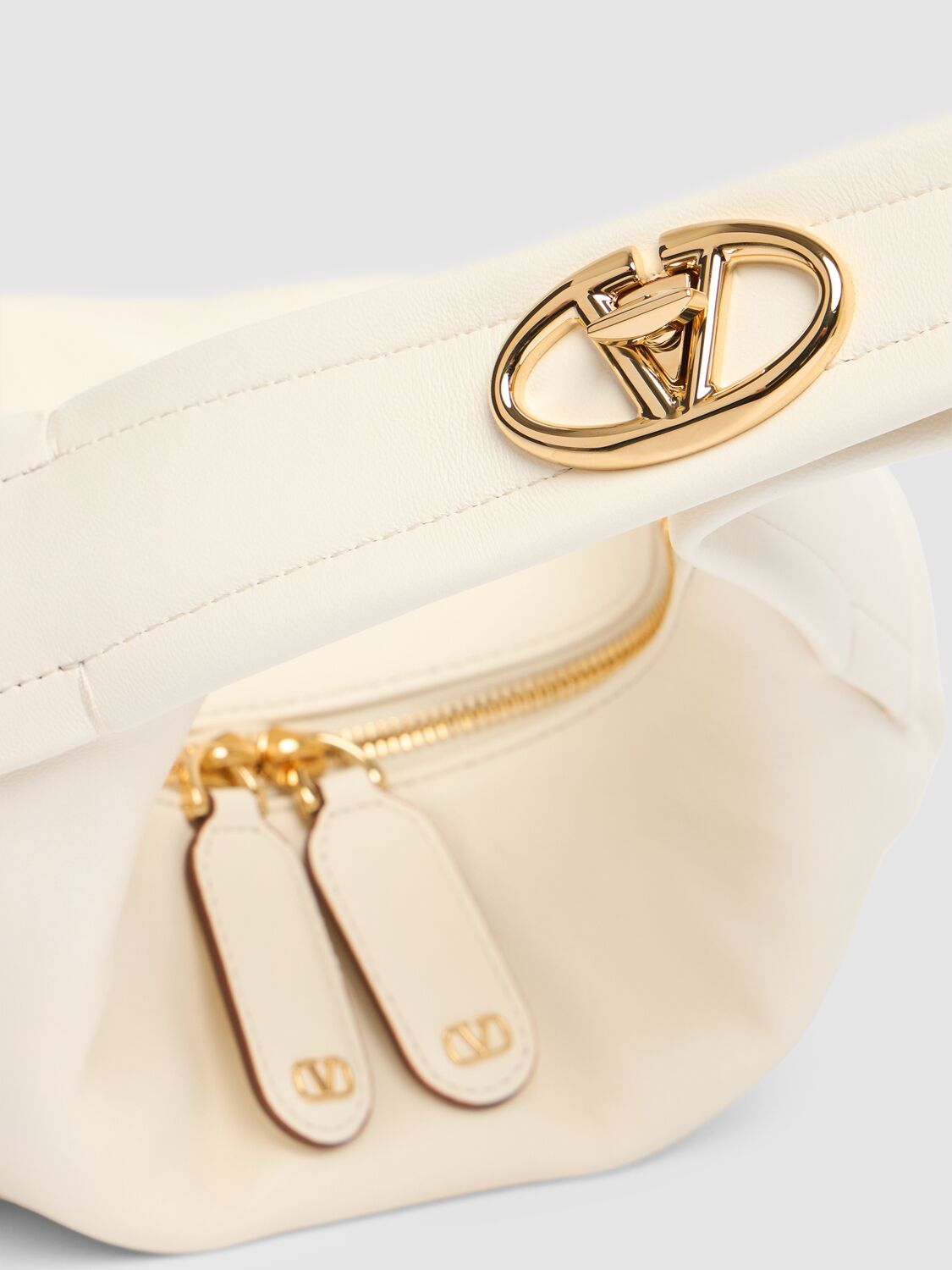 Shop Valentino Small Hobo Leather Bag In White