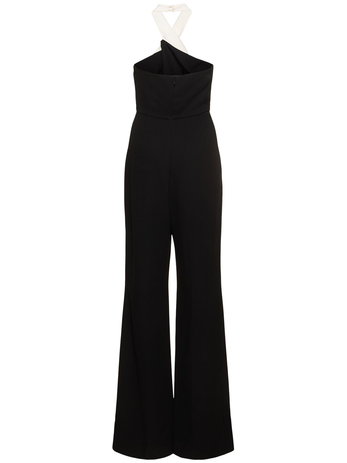 Roland Mouret Cady Halterneck Jumpsuit In Black/white