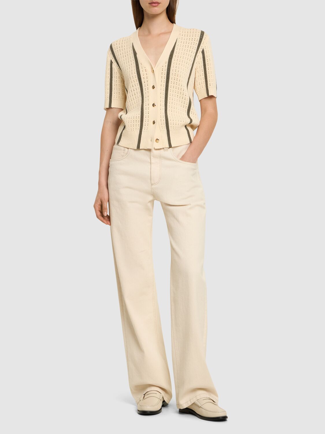 ANINE BING CAMRYN COTTON & VISCOSE CARDIGAN 