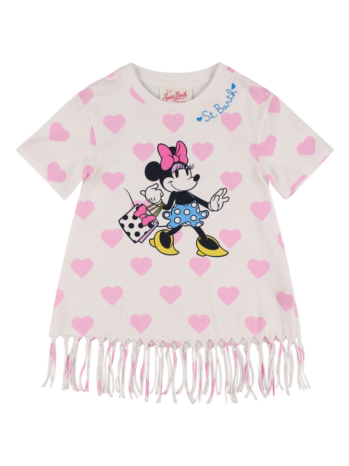 Mc2 Saint Barth Kids' X Disney Minnie Hearts 棉连衣裙 In Multicolor