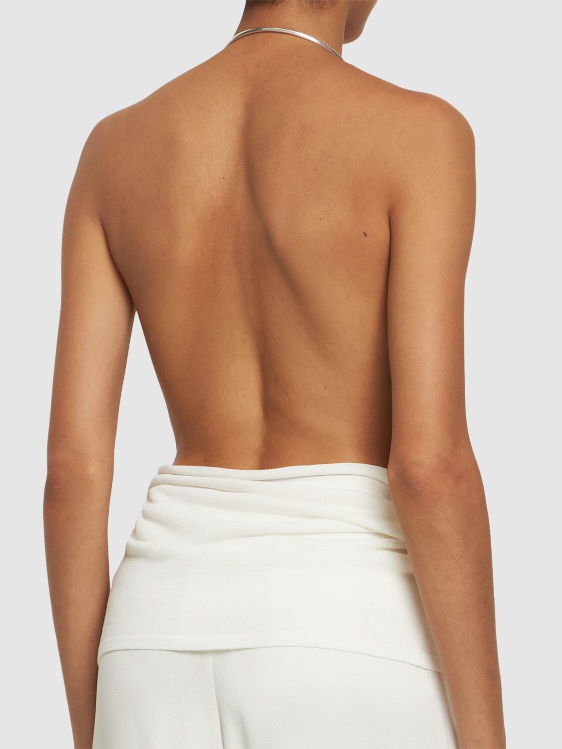 Shop Christopher Esber Petra Knit Halter Neck Tank Top In White