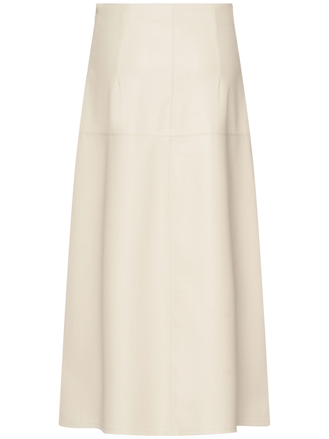 Shop Max Mara Scilli Coated Jersey Midi Skirt In Beige