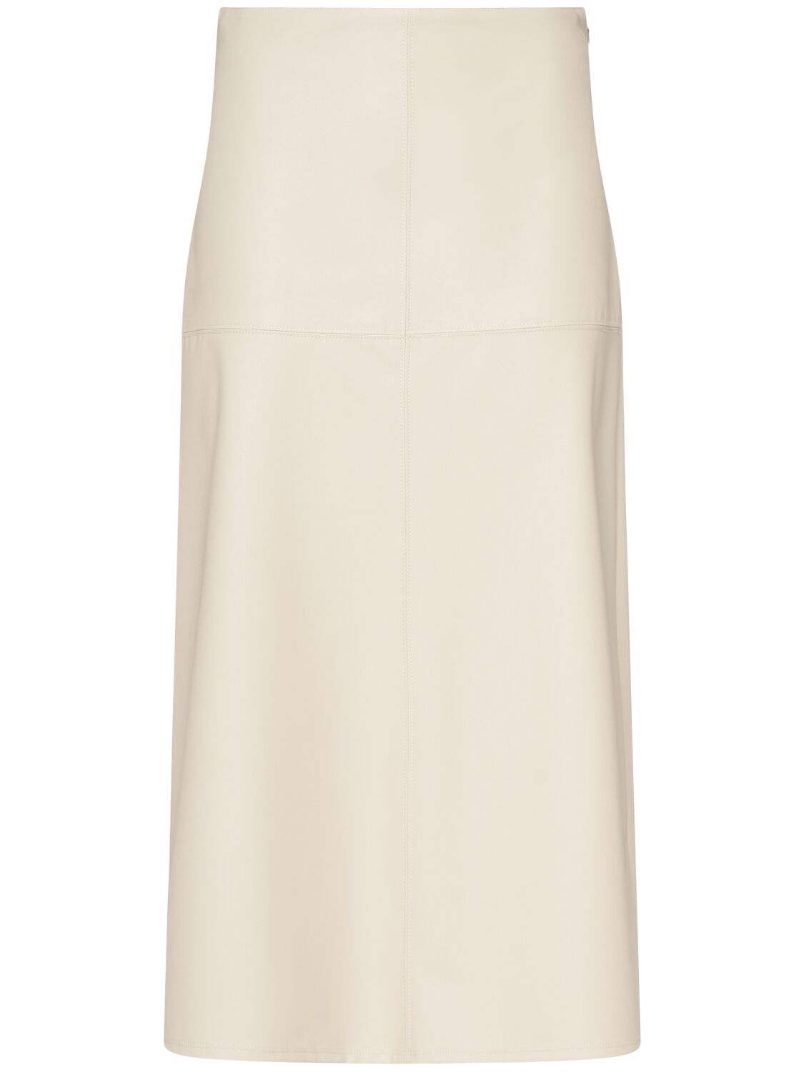 Shop Max Mara Scilli Coated Jersey Midi Skirt In Beige