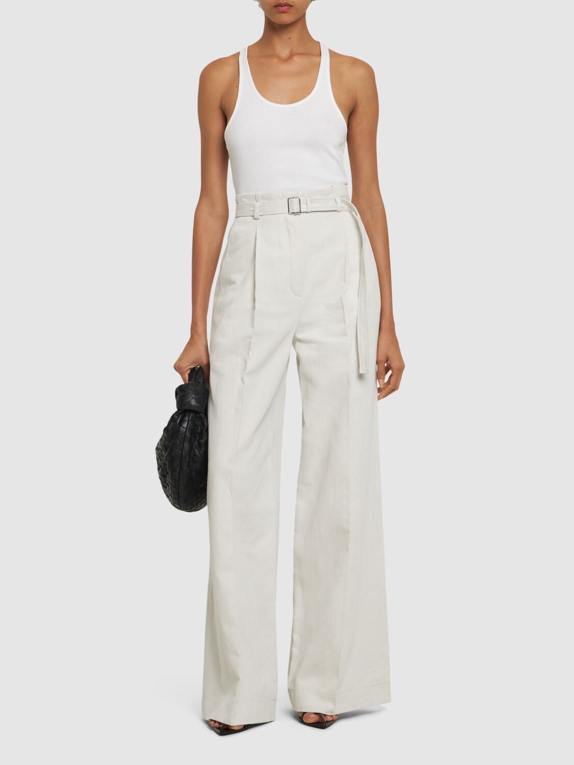 Shop Proenza Schouler Dana Tailored Cotton & Linen Pants In White