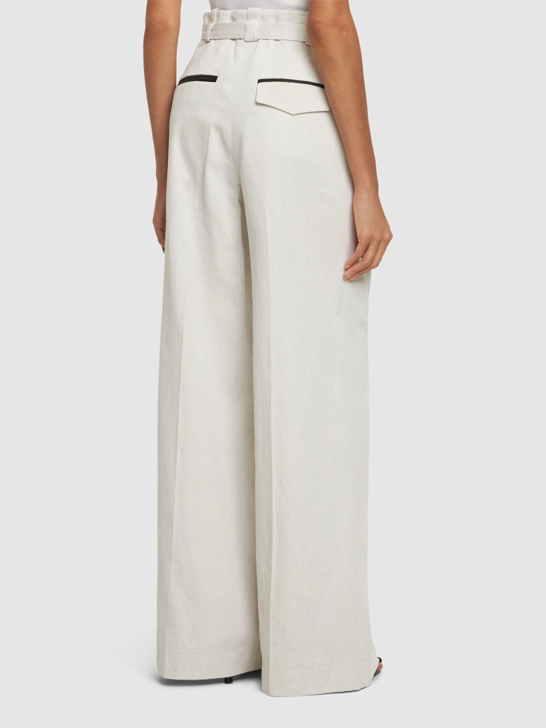 Shop Proenza Schouler Dana Tailored Cotton & Linen Pants In White