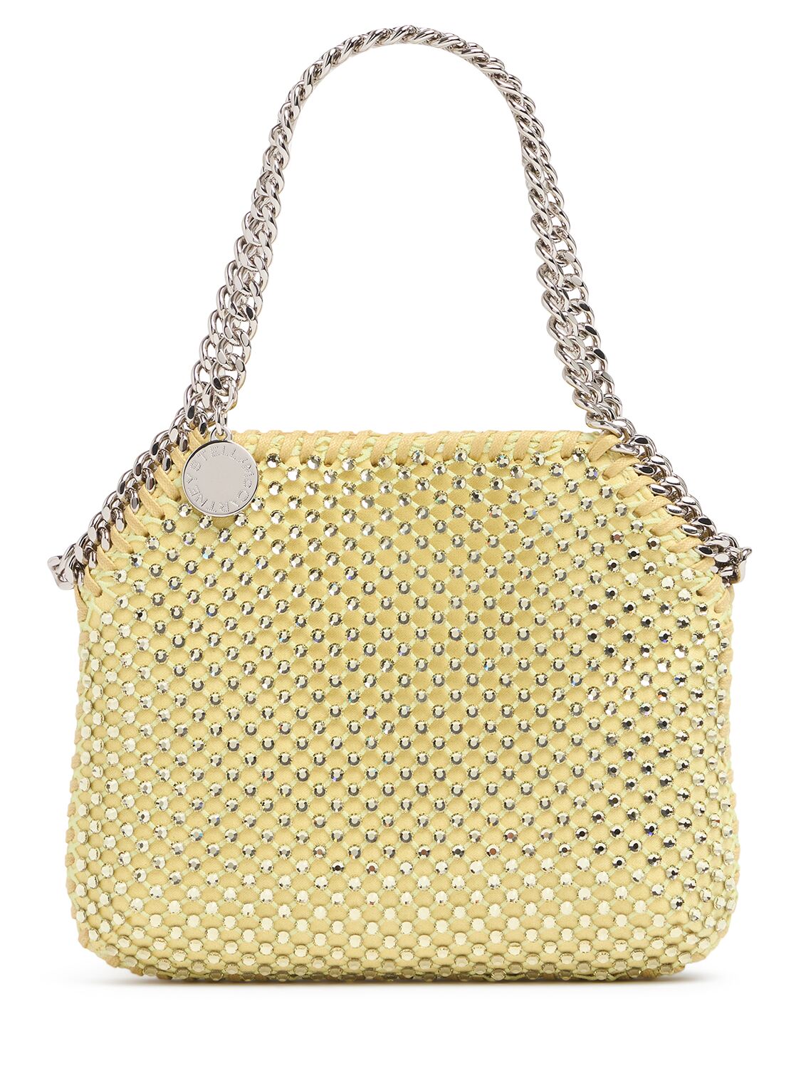 Stella Mccartney Mini Eco Crystal & Mesh Cotton  Bag In Lime Sorbet