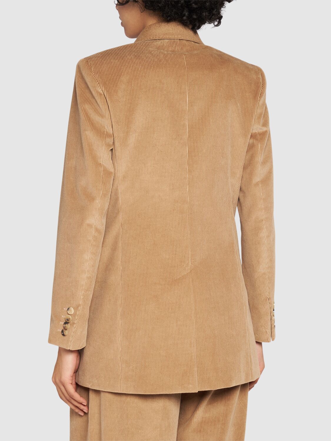 Shop Max Mara Potente Corduroy & Camel Drap Jacket