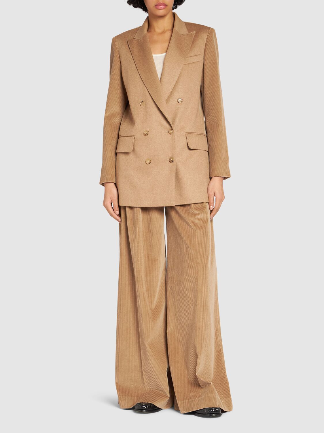 MAX MARA GILLY CORDUROY WIDE LEG PANTS 