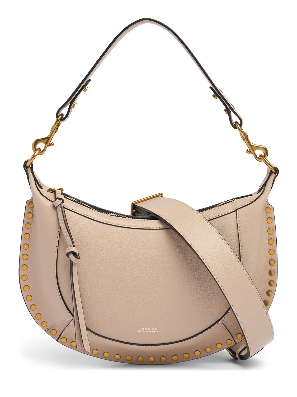 Shop Isabel Marant Naoko Grained Leather Shoulder Bag In Light Beige