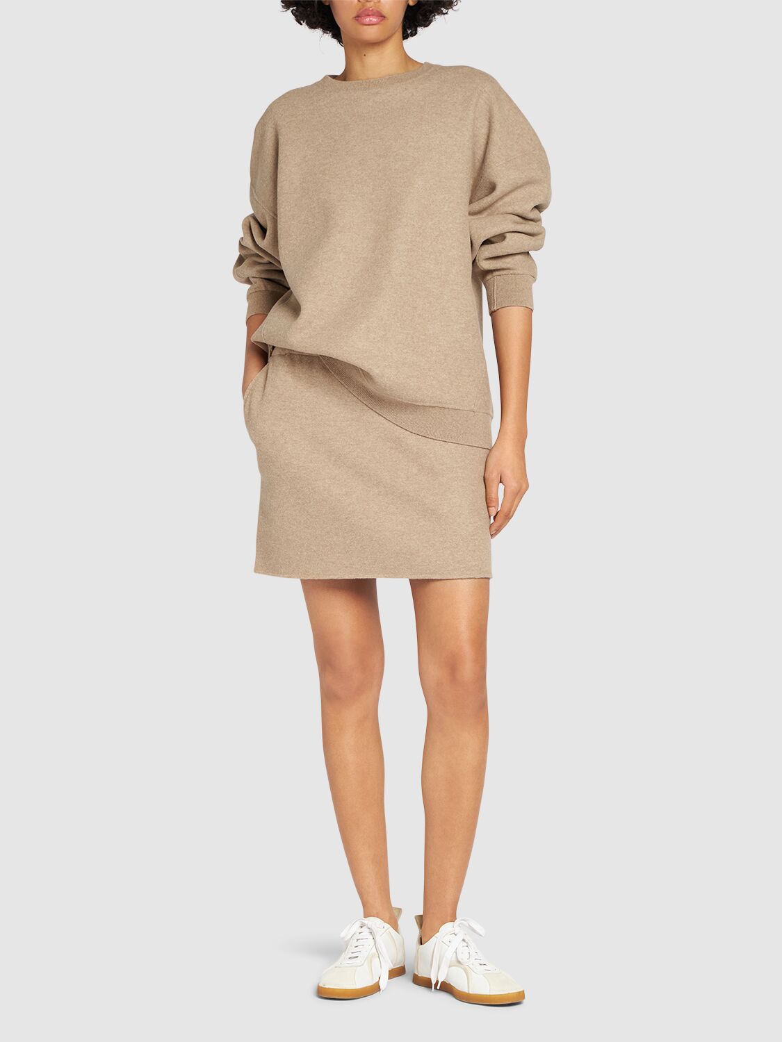 MAX MARA ONAGRO WOOL BLEND JERSEY MINI SKIRT 