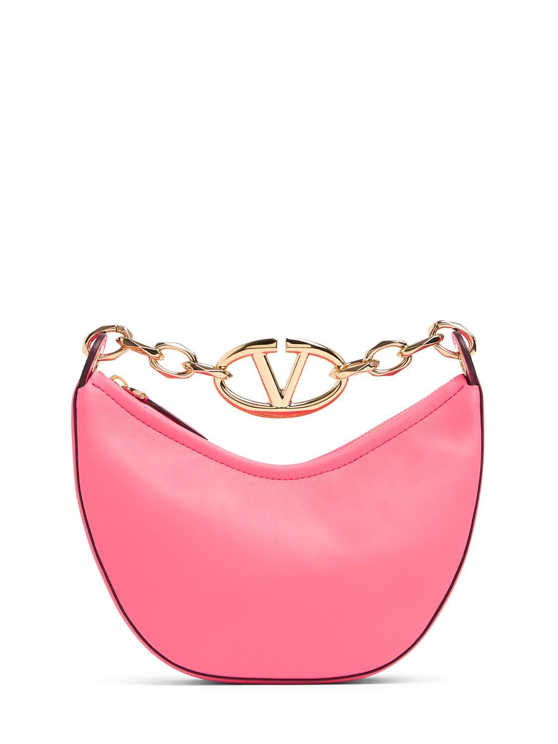 Valentino Garavani Mini Vlogo Moon Leather Top Handle Bag In Camelia