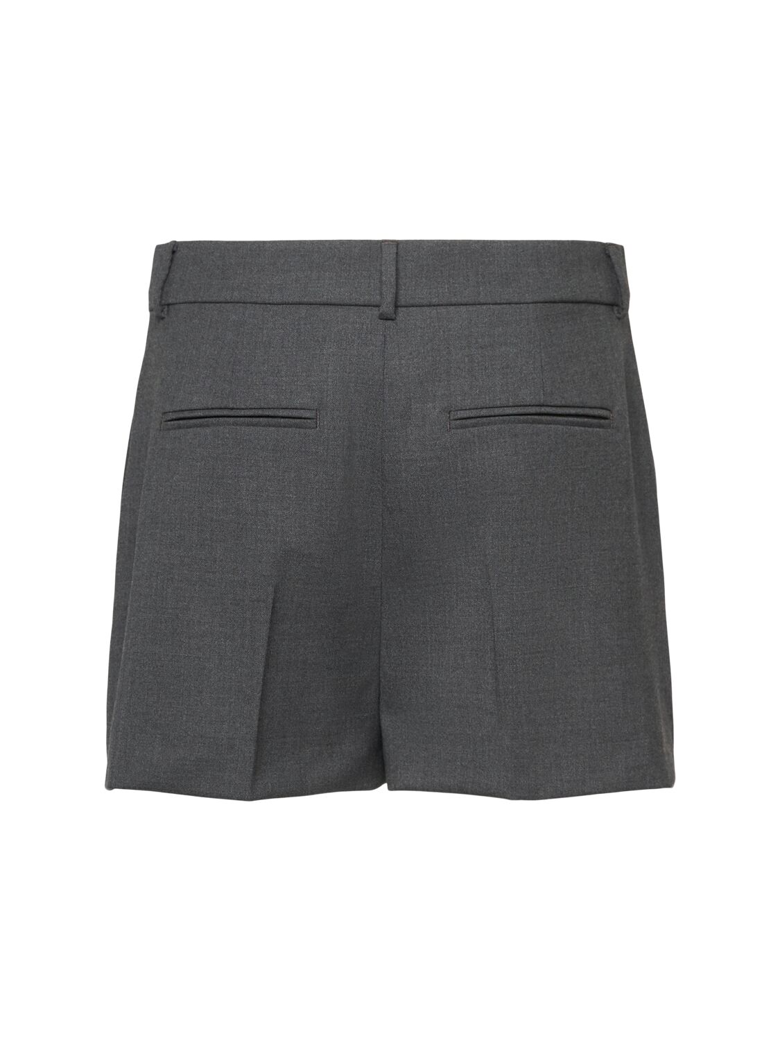 Shop Sportmax Gap Stretch Wool Shorts In Grey