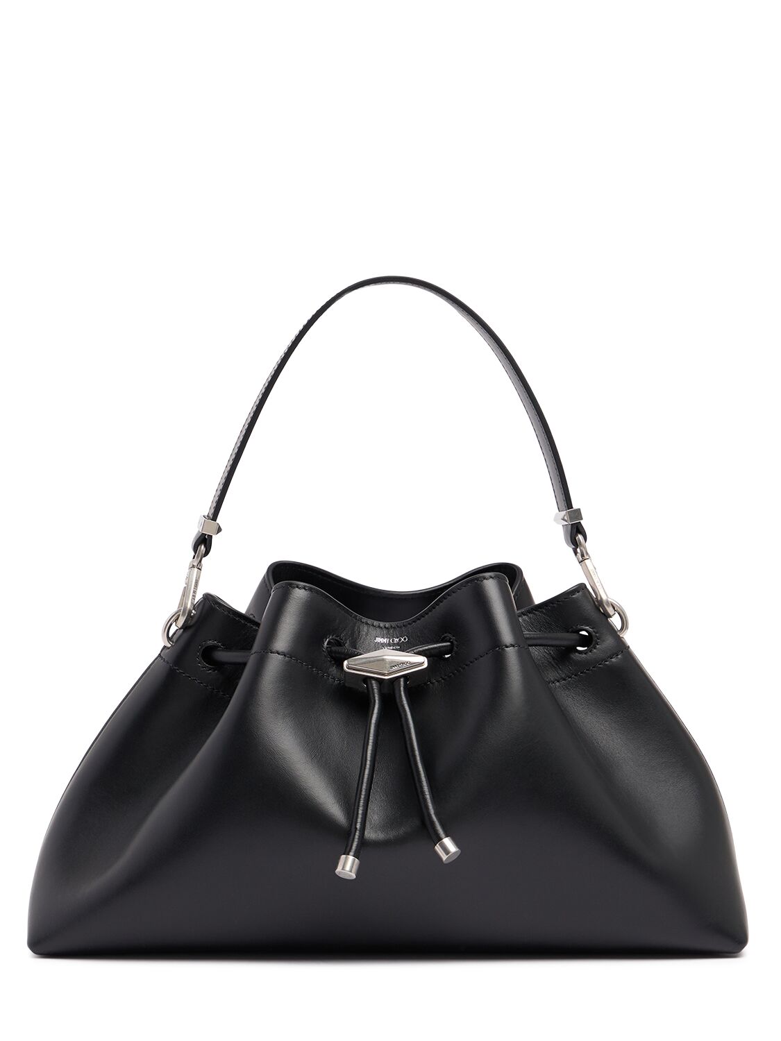 Jimmy Choo E/w Bon Bon Soft Shiny Leather Bag In Black