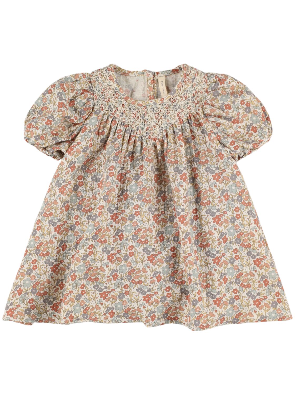 Quincy Mae Kids' Printed Organic Cotton Dress In Multicolor