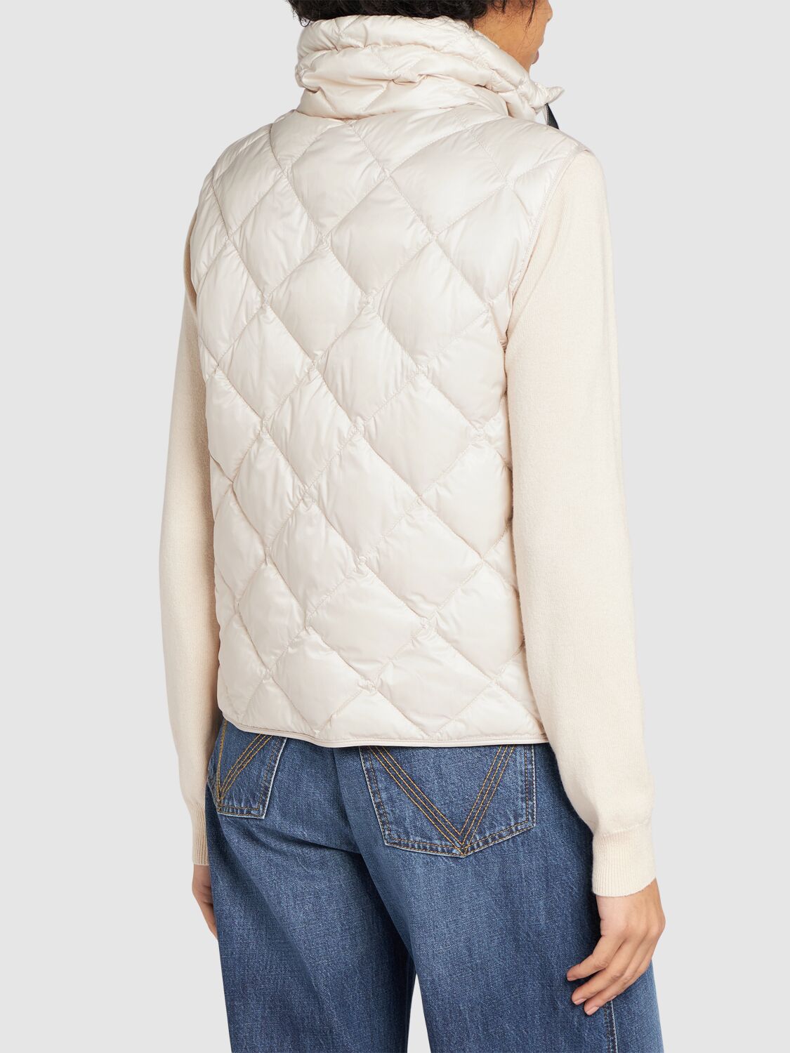 Shop Max Mara Tregic Waterproof Quilted Down Vest In White