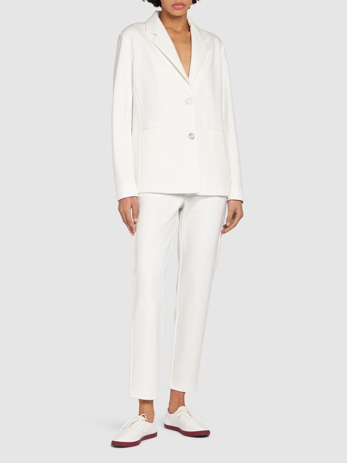 Shop Max Mara Joice Punto Milano Blazer In White