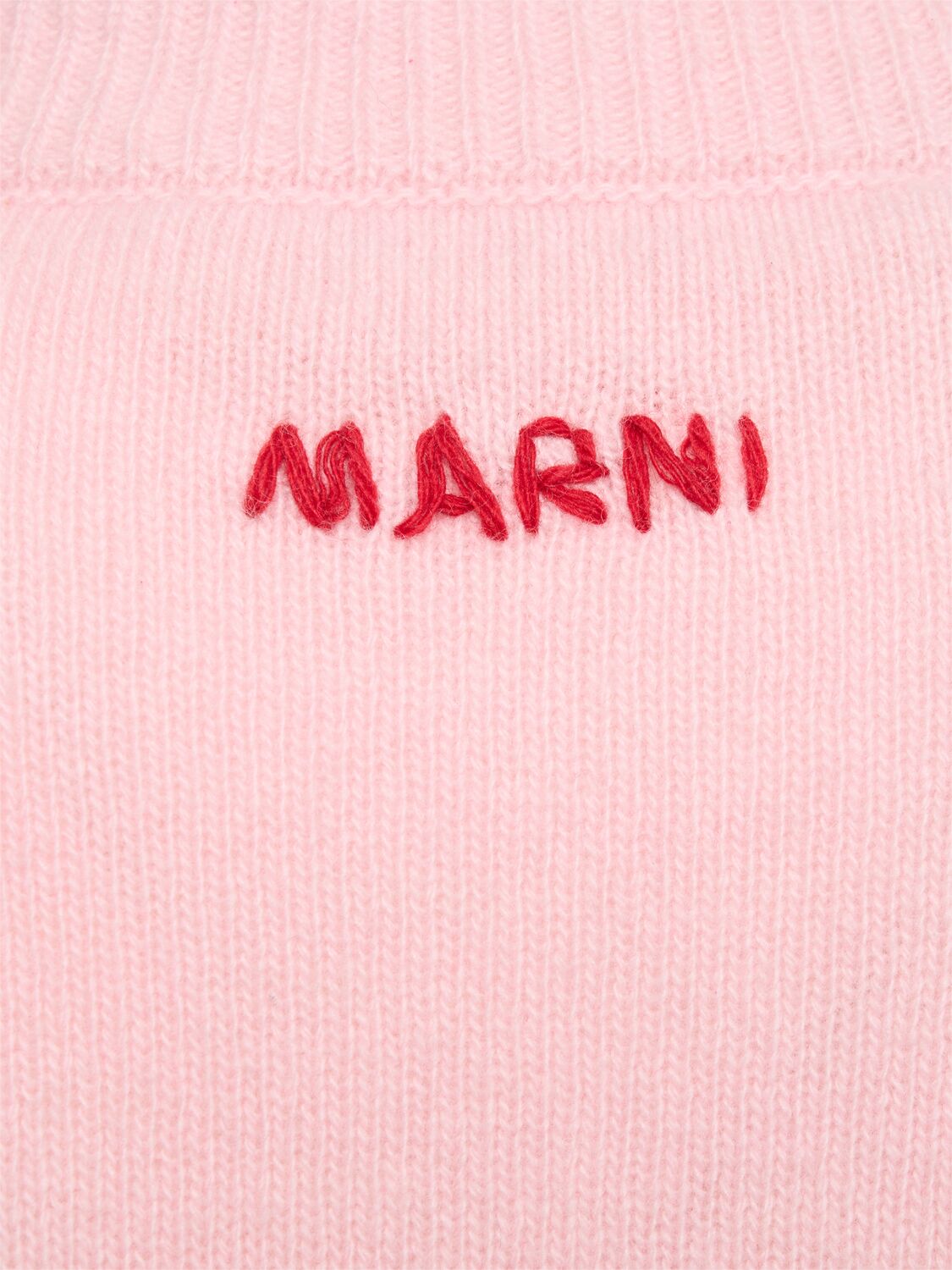 Shop Marni Wool & Cashmere Knit Logo Vest In Pink