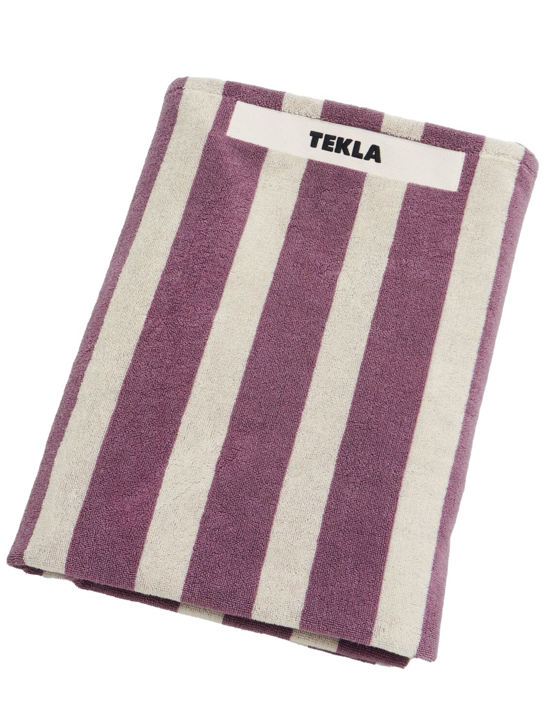 Tekla Port Striped Beach Towel In Purple