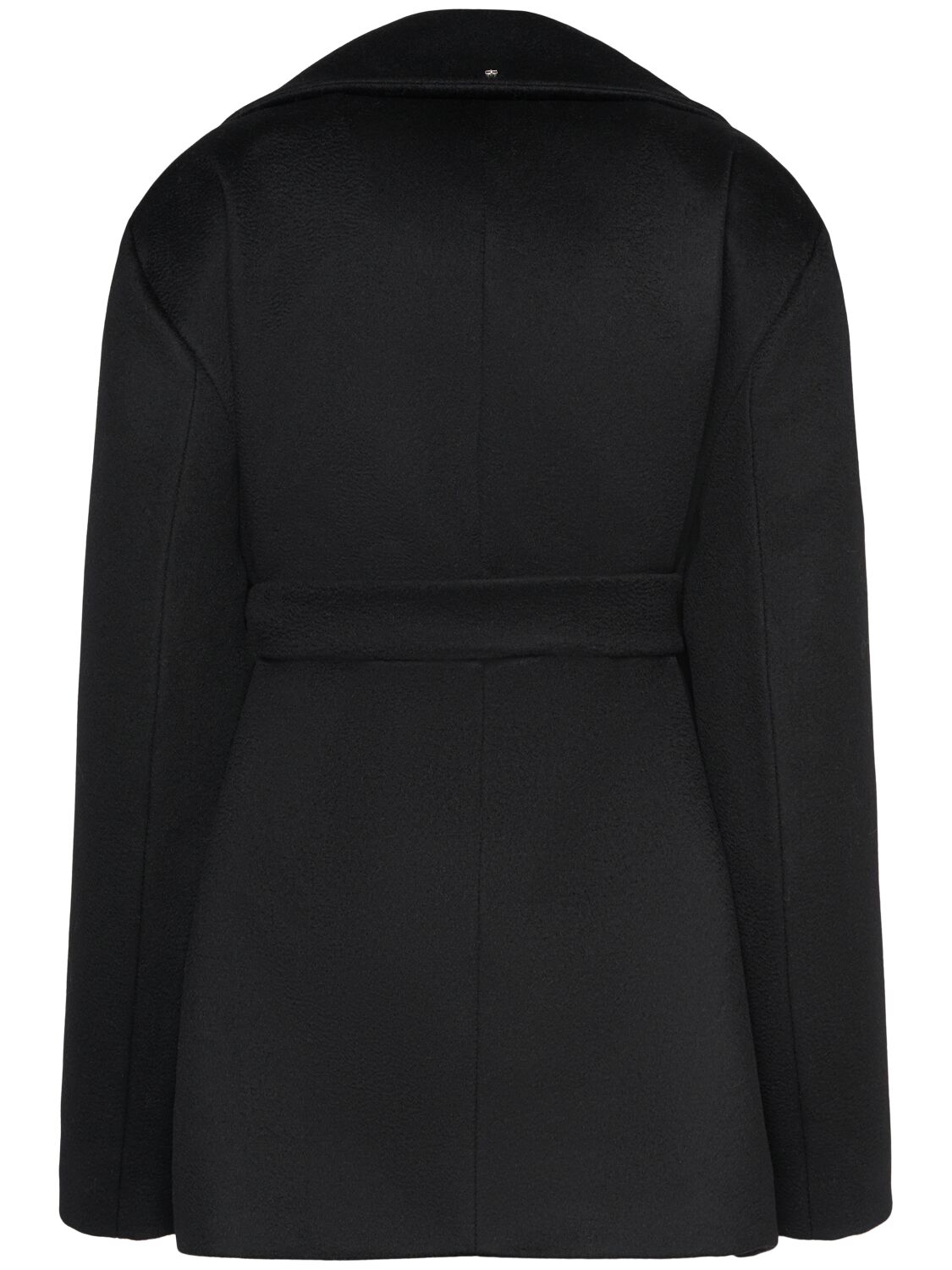 Shop Sportmax Orchis Double Breast Wool Short Coat In Black