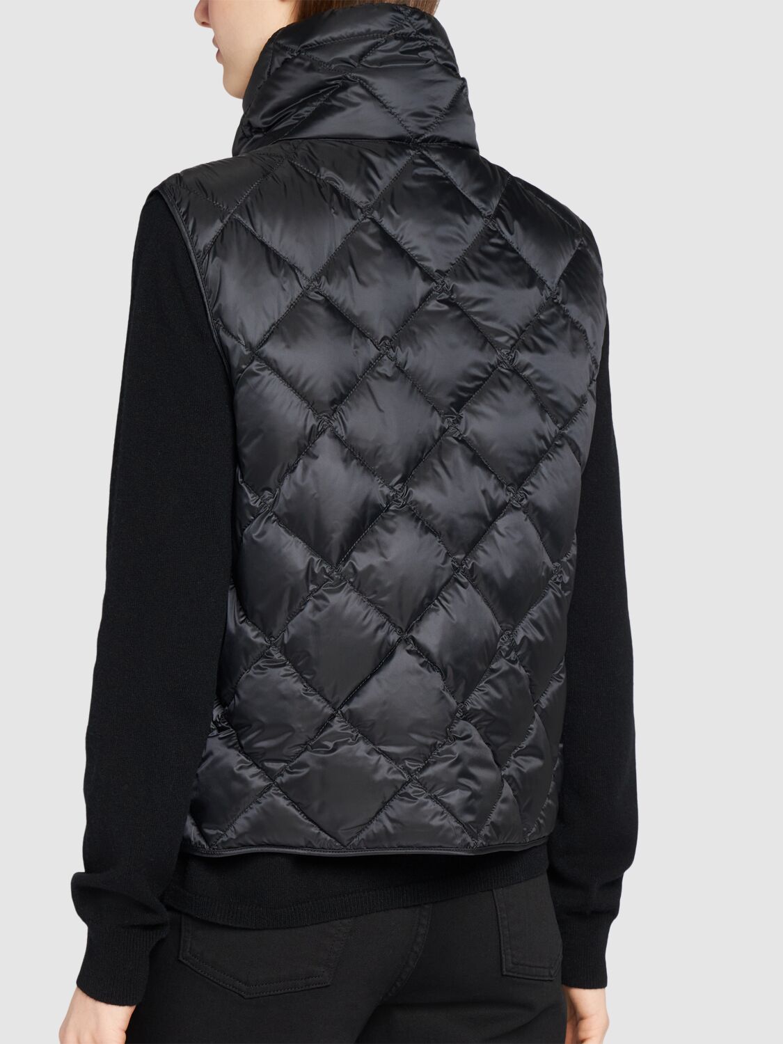 Shop Max Mara Tregic Waterproof Quilted Down Vest In Black