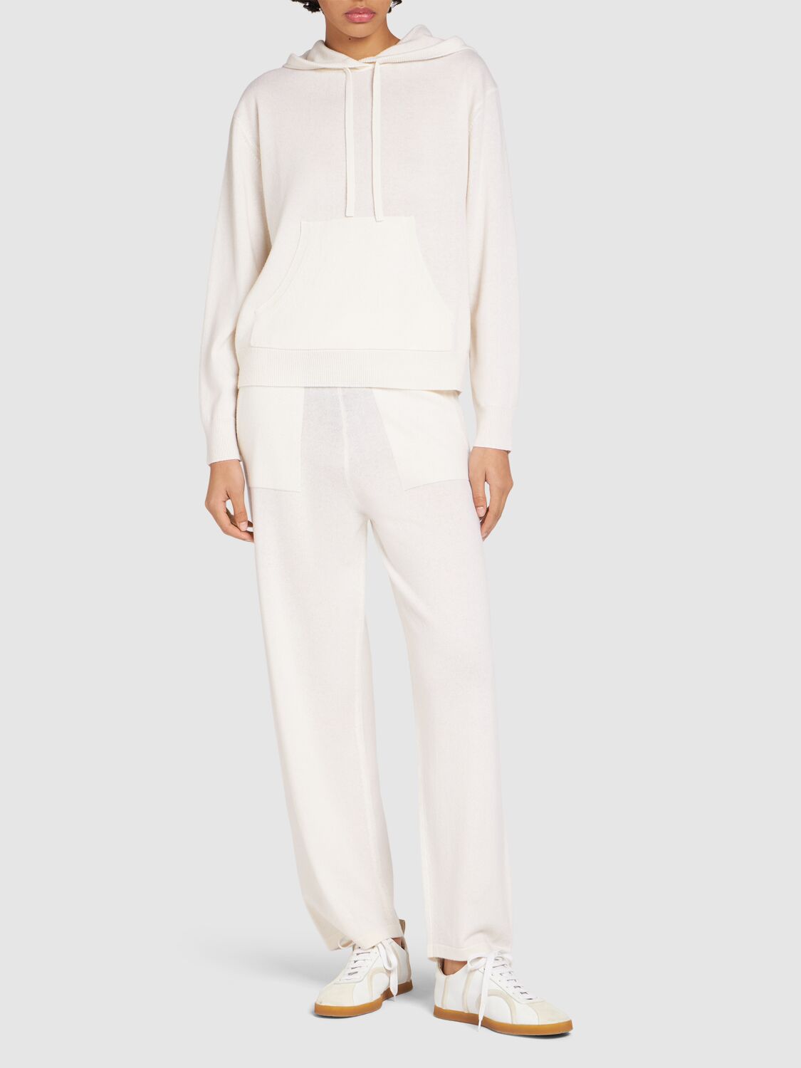 Shop Max Mara Tenente Hooded Wool & Cashmere Sweater In White