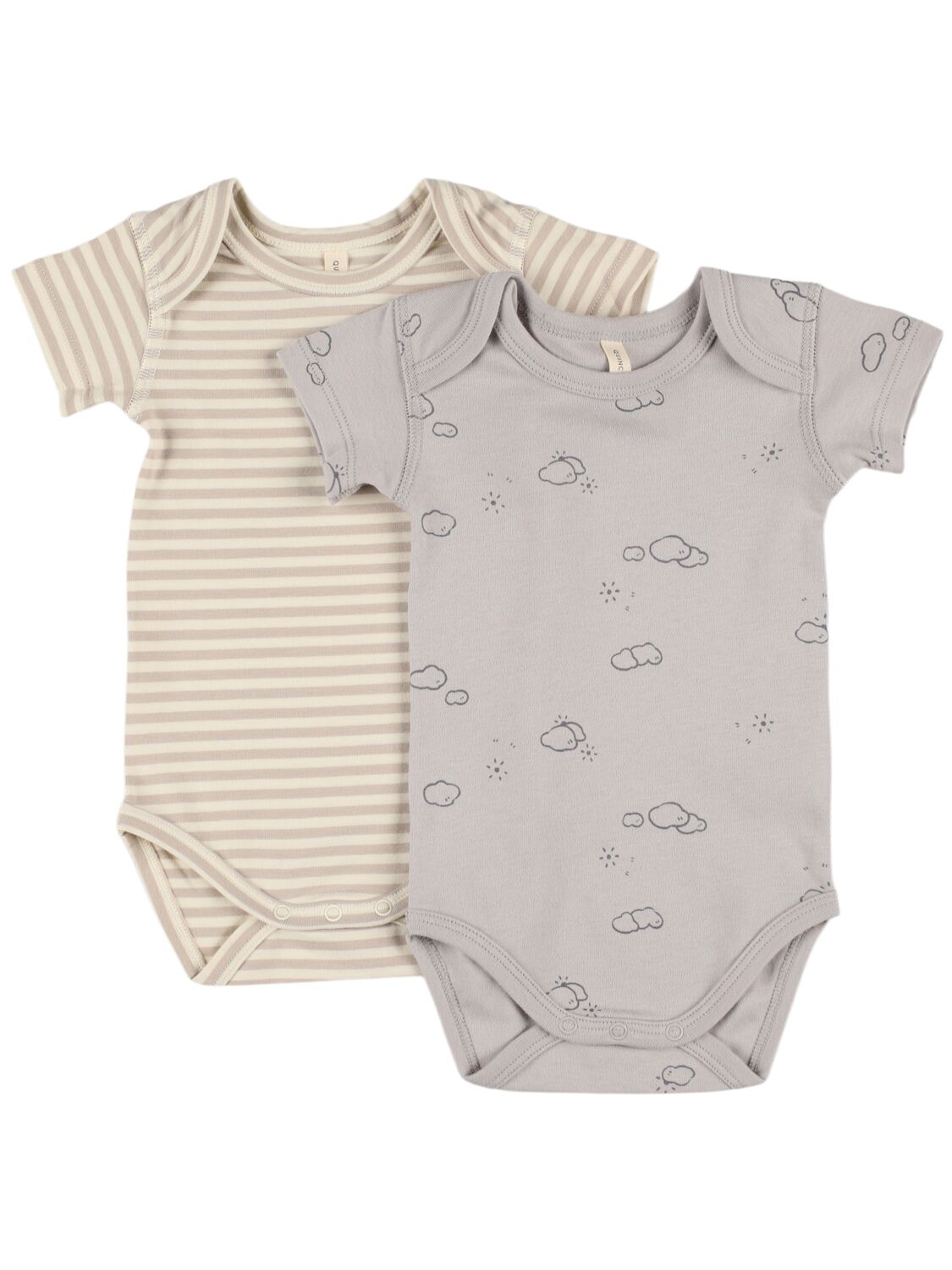 Quincy Mae Babies' Set Of 2 Organic Cotton Bodysuits In Multicolor