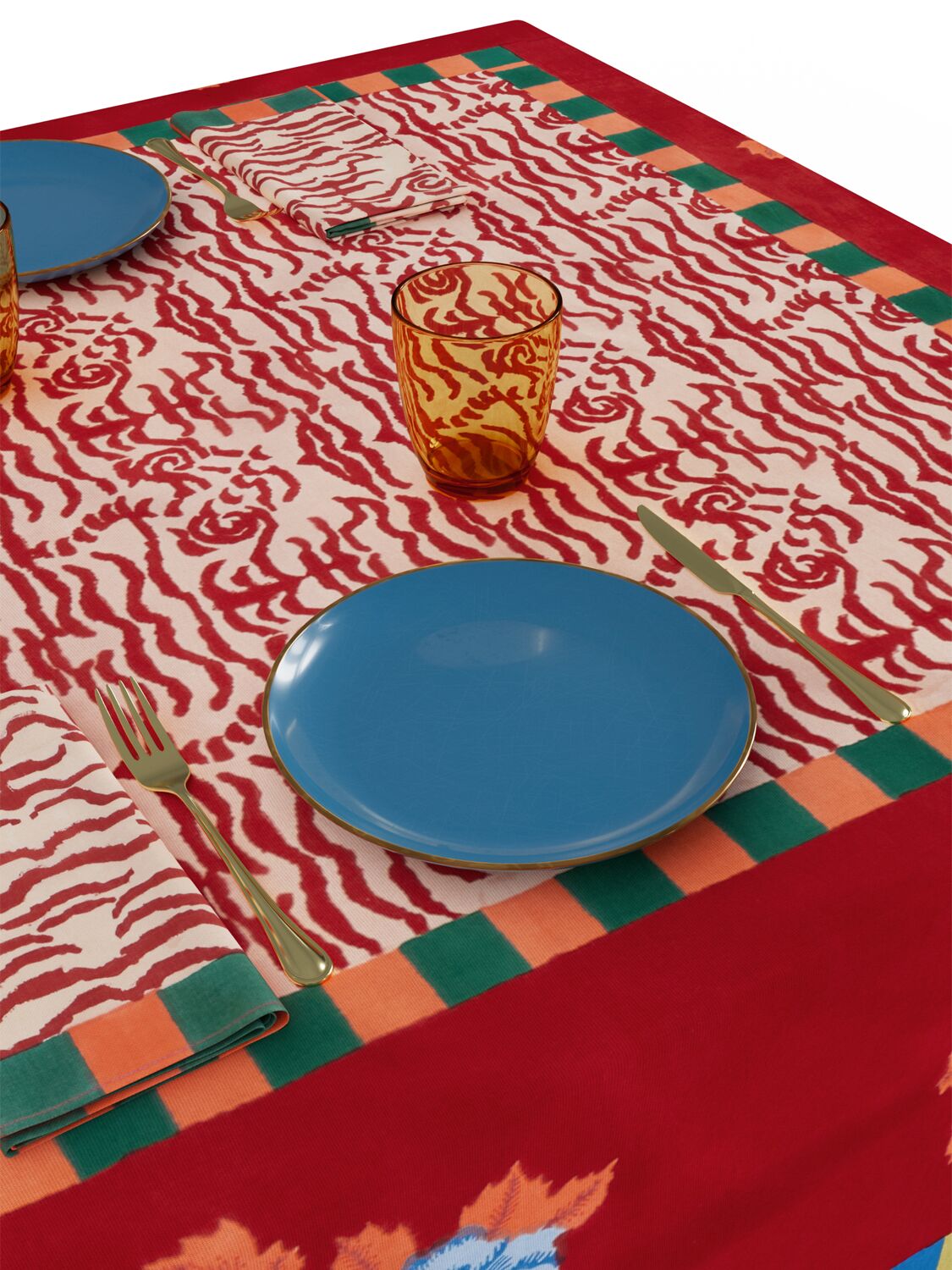 Shop Lisa Corti Indian Tiger Red Tablecloth