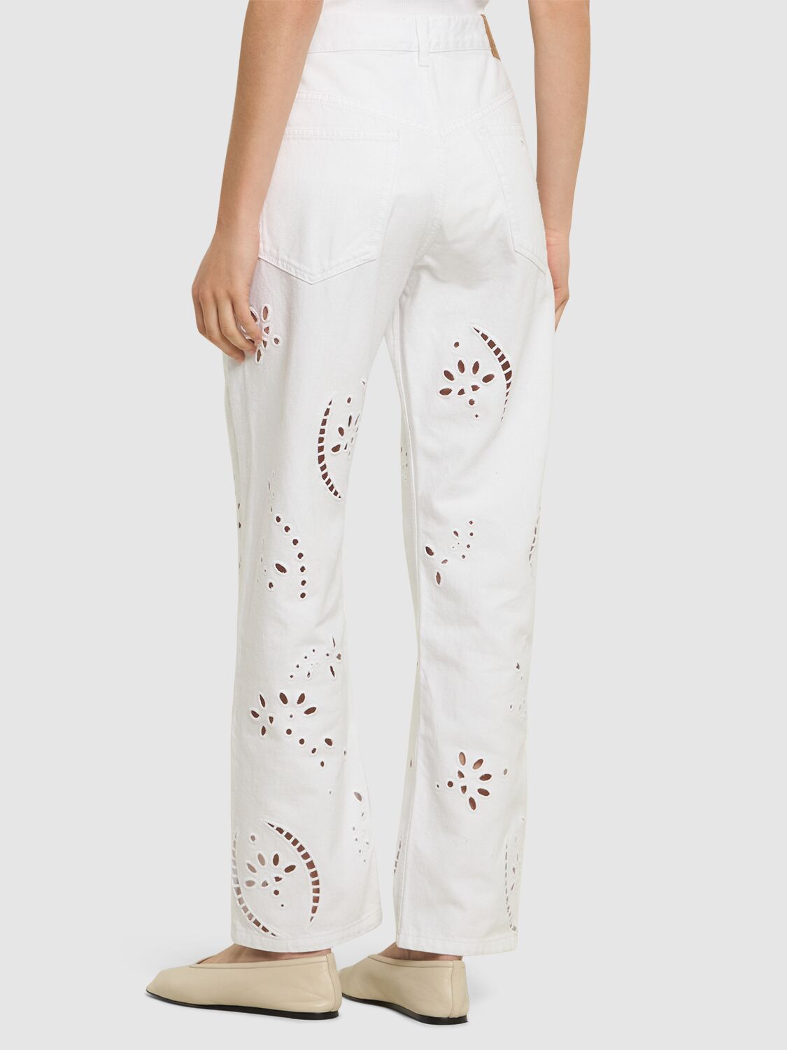 Shop Isabel Marant Irina Cotton Pants In White