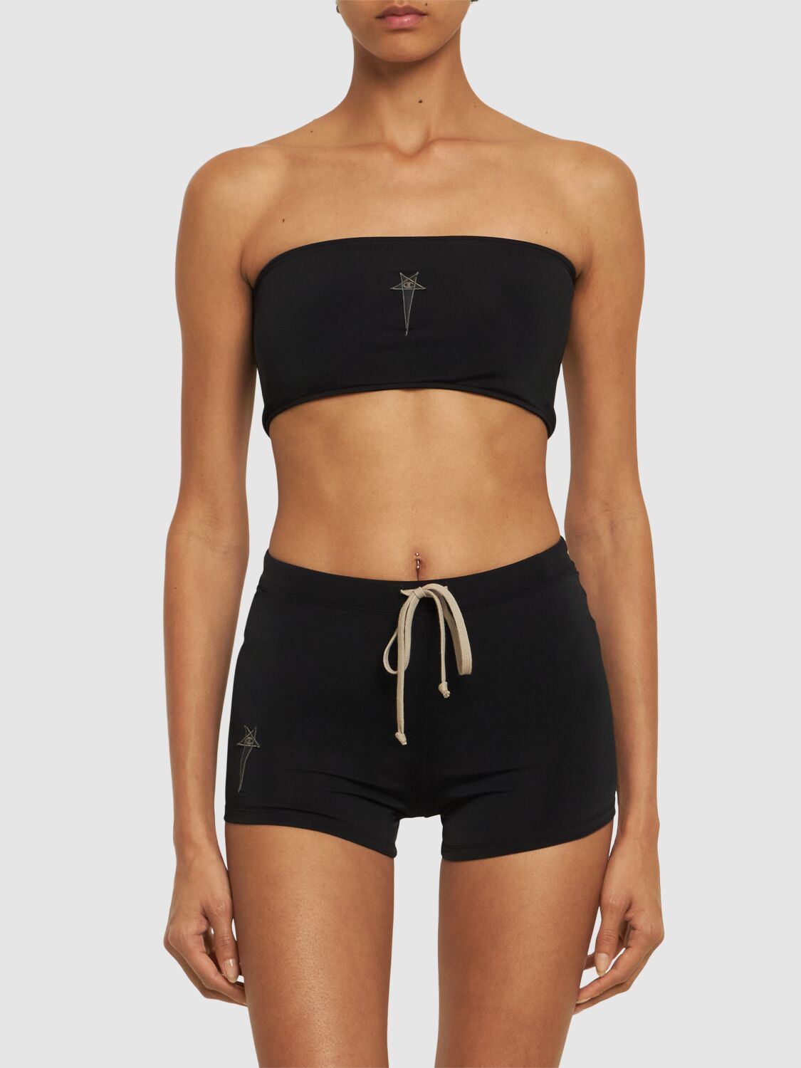 Shop Rick Owens Stretch Jersey Swim Bottoms In 블랙