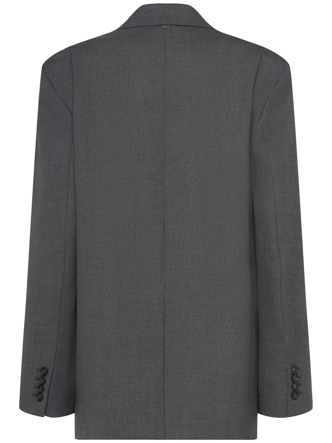 Shop Sportmax Baffo Single Breast Stretch Wool Blazer In Grey