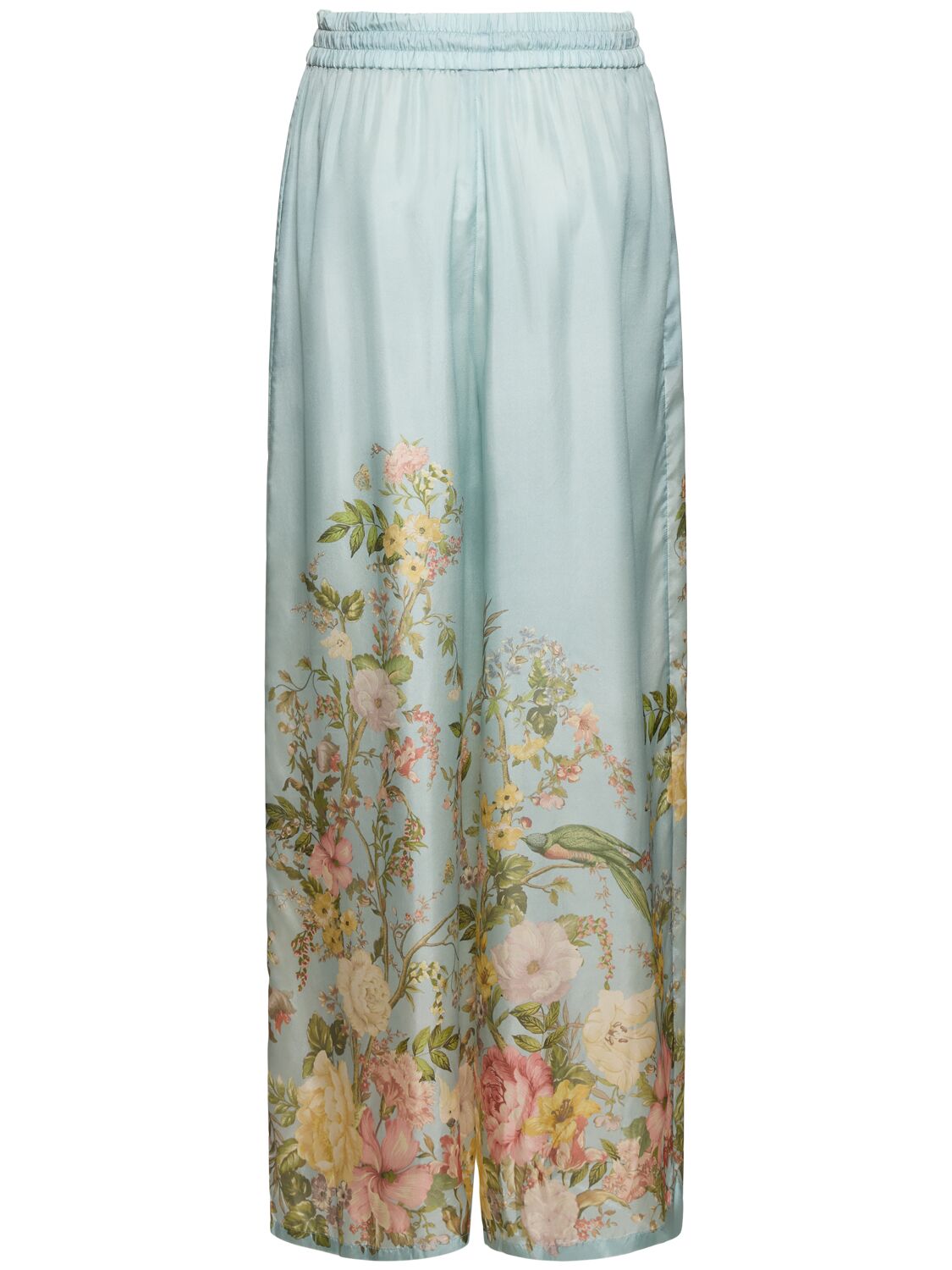 Shop Zimmermann Waverly Printed Silk Relaxed Pants In Blue,multi