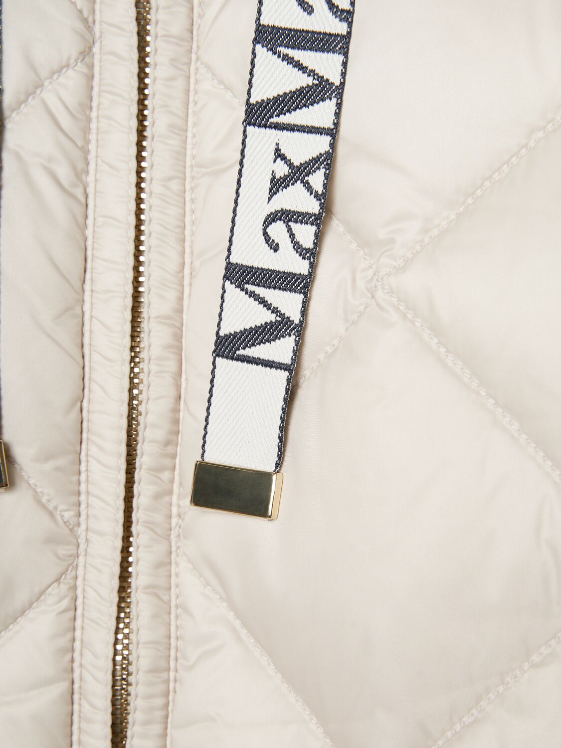 Shop Max Mara Trec Hooded Waterproof Down Scarf In White